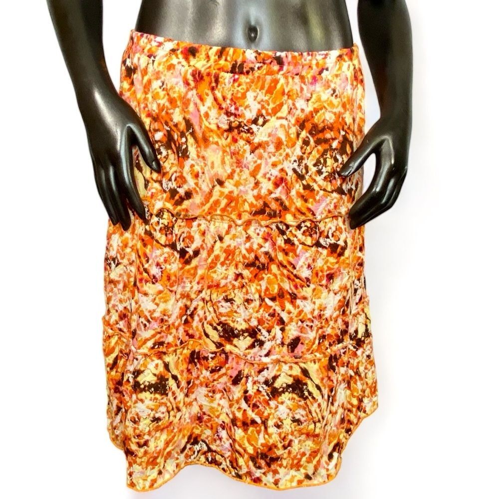 AGB Peasant Skirt Cottage Core Charming Knee Length Elastic Waist SZ M